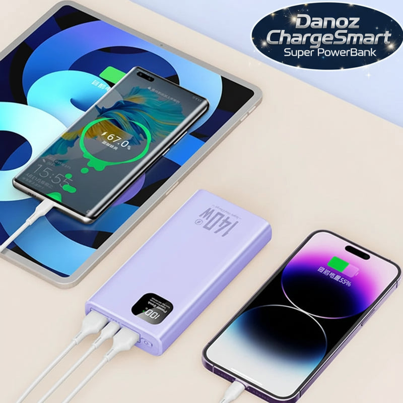 Danoz PowerSmart - 140W 100000mAh High Capacity Power Bank PD 22.5W Super Fast Charging Portable Battery Charger for any phone and devices