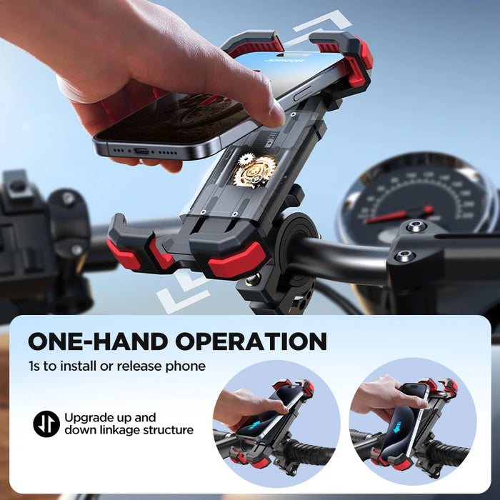 Danoz Cycles 🚴 Joyroom Bike Phone Mount Motorcycle Phone Holder Cell Holder Bicycle Scooter Handlebar Cradle Clip for iPhone