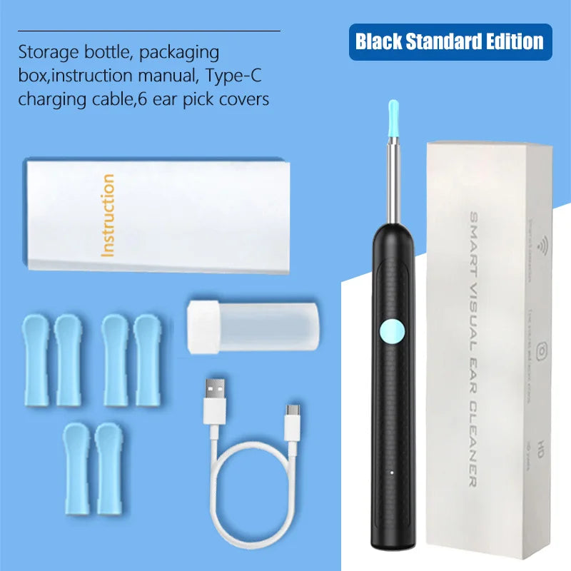 👂 Danoz EarcareSmart | Visual Ear Wax Cleaner | 5MP Camera Endoscope | Safe Earwax Removal | LED Light | White & Black | Standard & 9-Piece Sets