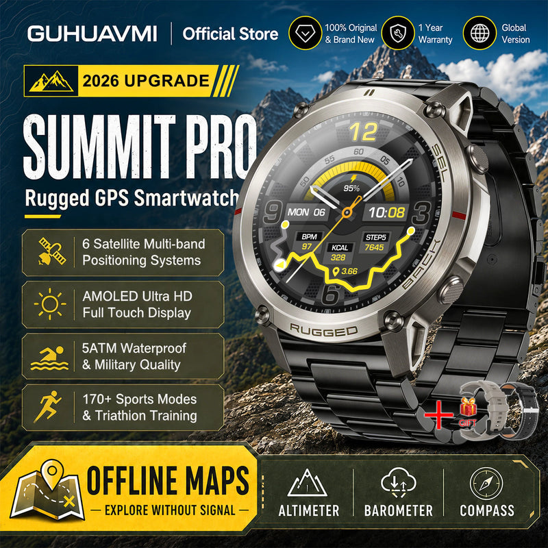 ⌚ Danoz WatchSmart | 2026 Military GPS Smartwatch | 1.43" AMOLED | Offline Map | 5ATM | 170+ Sports | Bluetooth Call | 500mAh | Men & Women