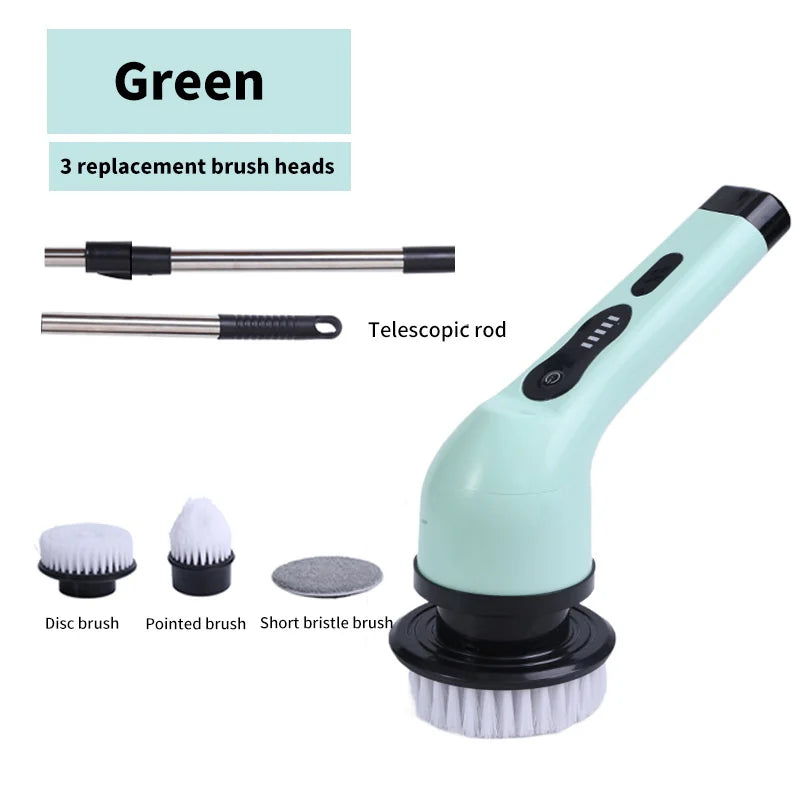 Make cleaning a breeze with Danoz 9-in-1 Wireless Electric Cleaning Brush! USB-rechargeable tool spins through grime in your kitchen, bathroom, and beyond