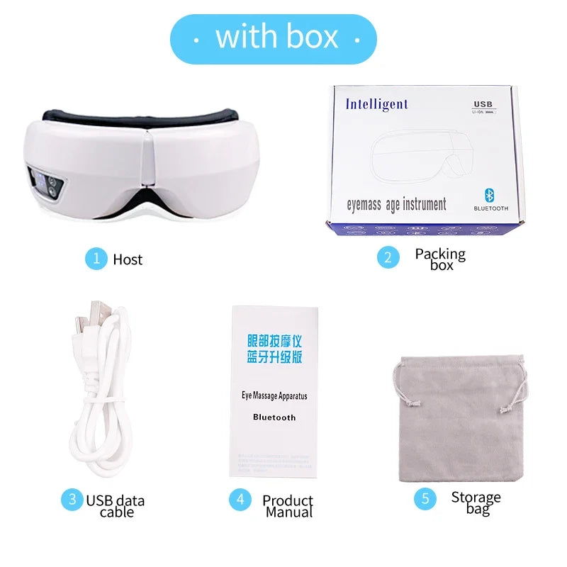 Danoz MassageSmart 👁️ | Smart Foldable Eye Massager | Airbag Vibration | Bluetooth Music | Heat Compress | 4 Modes | Eye Fatigue Relief | Free Postage!
