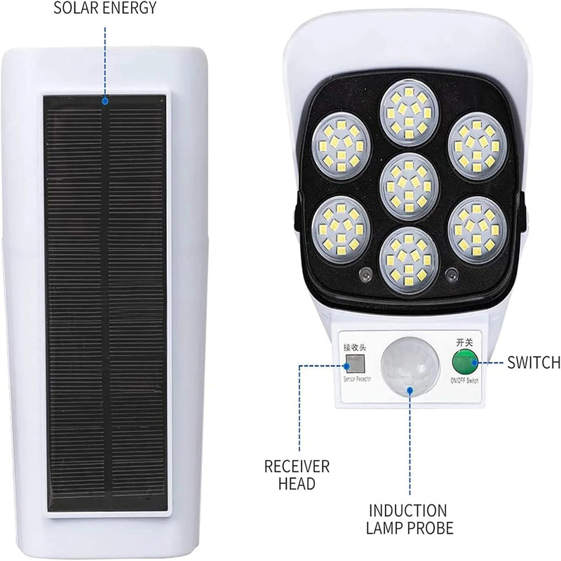 Danoz Lights -Outdoor Motion Sensor Solar Lights 2000 Lumens 77LED Solar Motion Sensor LED Light Outdoor Camera Wireless Security Floodlights