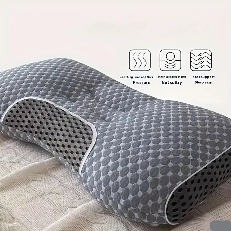 🛏️ Danoz PillowSmart | 2-Pack Massage Neck Pillows | Ergonomic Orthopedic Contour | Adjustable | Removable Zippered Cover | Machine Washable | Dark Grey ✨