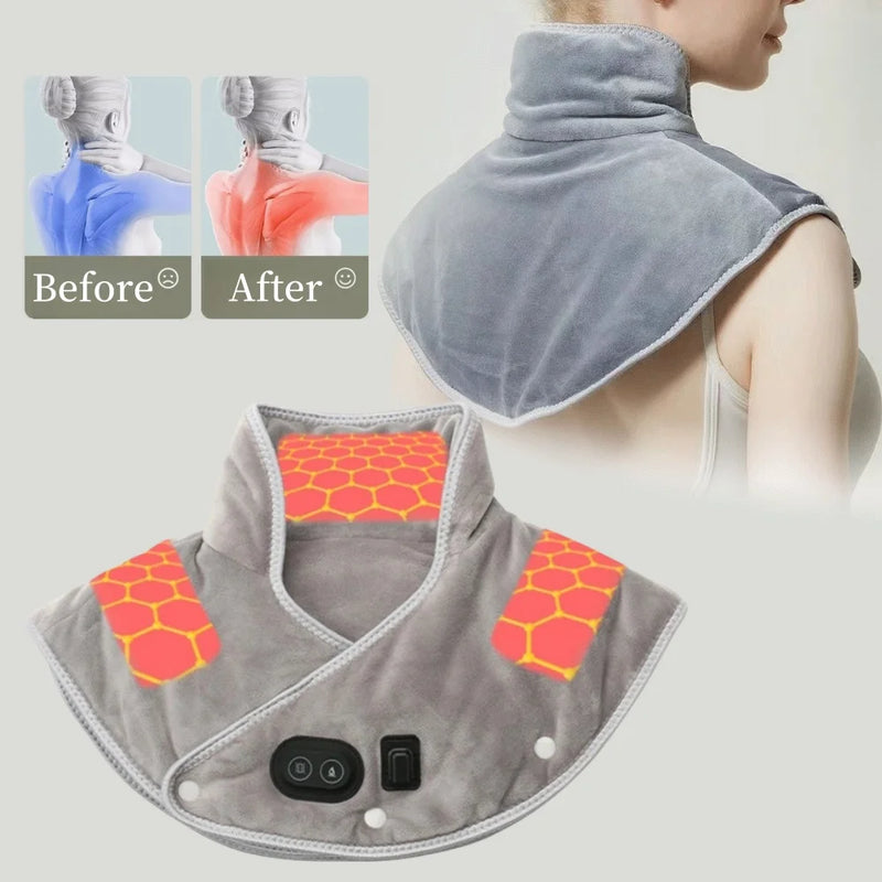 Relieve tension with Danoz Direct Electric Heating Shoulder Neck Pad Massager. USB-powered cervical brace wrap uses thermal compress