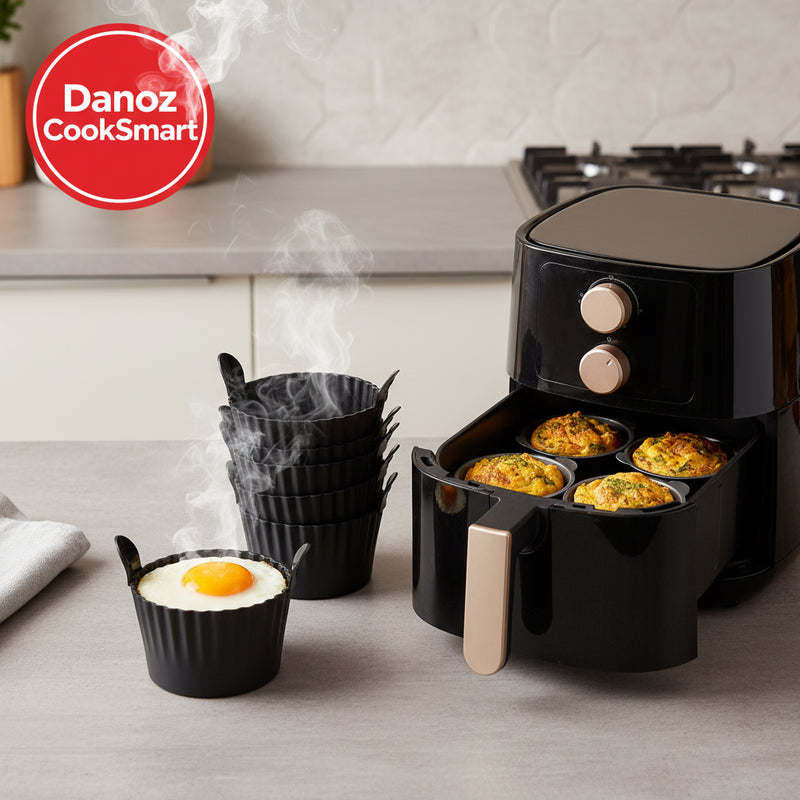 Danoz CookSmart - Silicone Air Fryer Egg Poacher Silicone Cupcake Baking Cups Ramekins For Air Fryer Ovens Air Fryer Silicone Basket