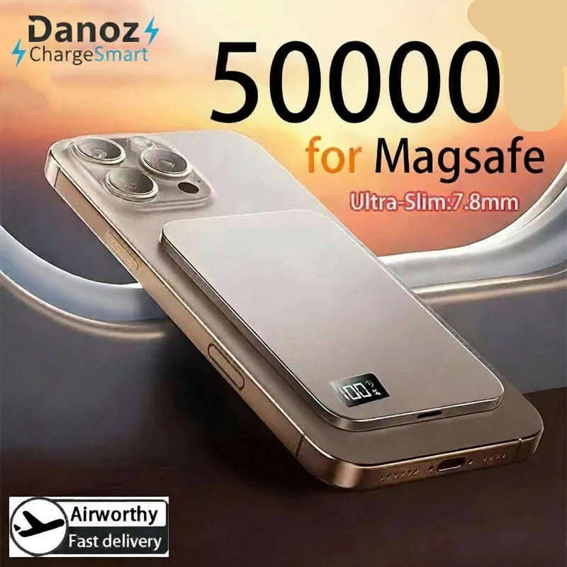 Danoz ChargeSmart - 50000mAh Magnetic Power Bank Portable Wireless PD22.5W Fast Charging External Battery for Magsafe for iPhone Samsung