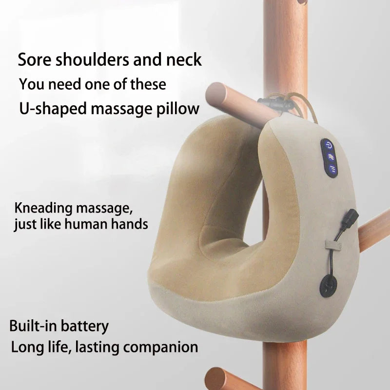 Relieve your neck and shoulder tension anytime, anywhere with Danoz Direct Neck Massager. Its U-shaped pillow design