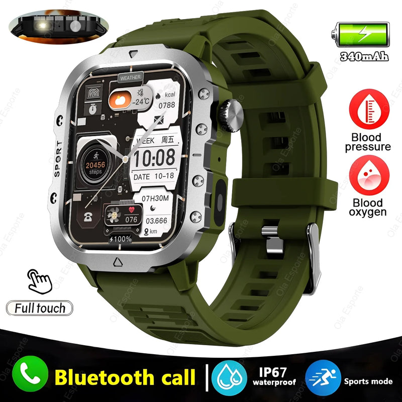⌚ Danoz TechSmart | Ola Esporte Military GPS Smart Watch | 2.01” HD | Bluetooth Calling | Heart Rate SpO2 ECG | 3ATM | 50-Day Standby | Multi-Sport ✨