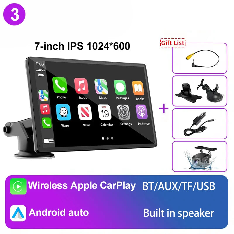 🚗 Danoz CarSmart | X7 Plus 7” IPS Wireless CarPlay & Android Auto | WiFi | FM Transmitter | Reversing Camera Input | Universal Fit | Super Deal! ✨