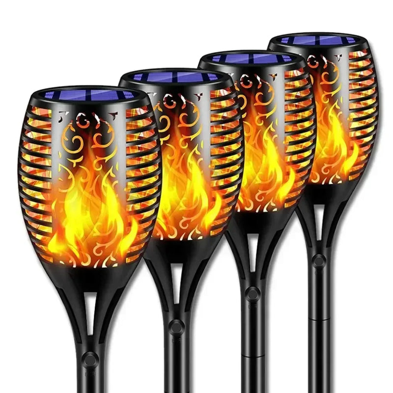 🔥 Danoz LightSmart | Solar Flickering Flame Torch Garden Light | 12 / 33 / 96 LED | IP65 Waterproof | Auto Dusk-to-Dawn | 2-4 Pack