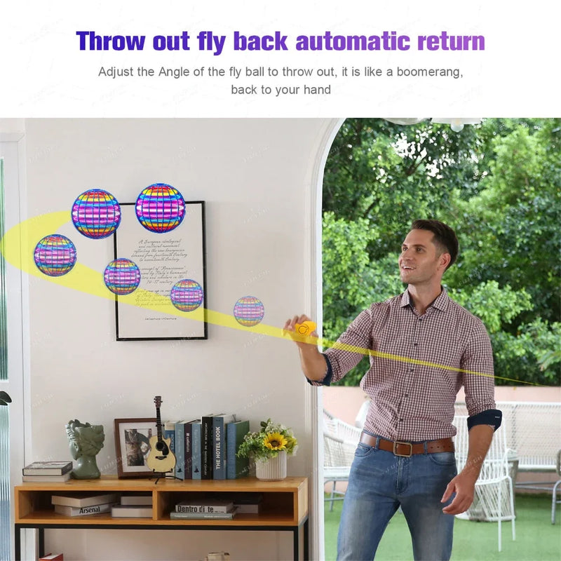 Danoz Toys - Flying Ball Boomerang Fly Orb Magic With LED Lights Drone Hover Ball Fly Nova Orb Flying Spinner Children Toys Christmas Gifts - Buy 1 Get 1 Free!