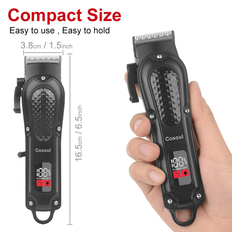 ✂️ Danoz ShaveSmart | COSOUL Hair Clipper & Beard Trimmer | Adjustable Length | 160 Min Battery | LED Display | Type-C Charging | Wet & Dry | CE & RoHS | Free Postage!