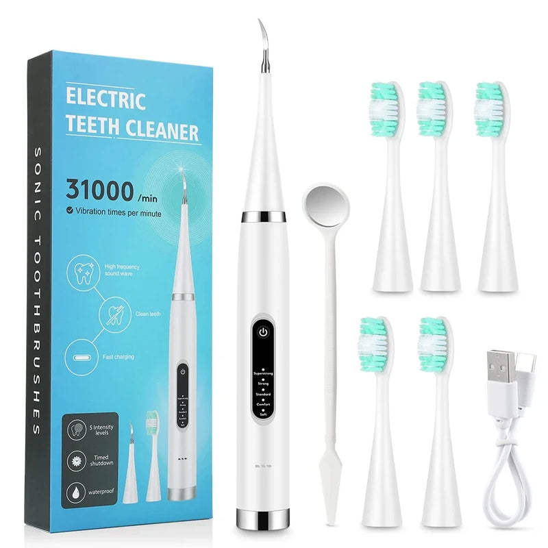 Danoz DentalSmart - USB Rechargeable - Teeth Whitening Dental Calculus Scaler Plaque Coffee Stain Tartar Removal High Frequency Sonic Toothbrush Teeth Cleaner