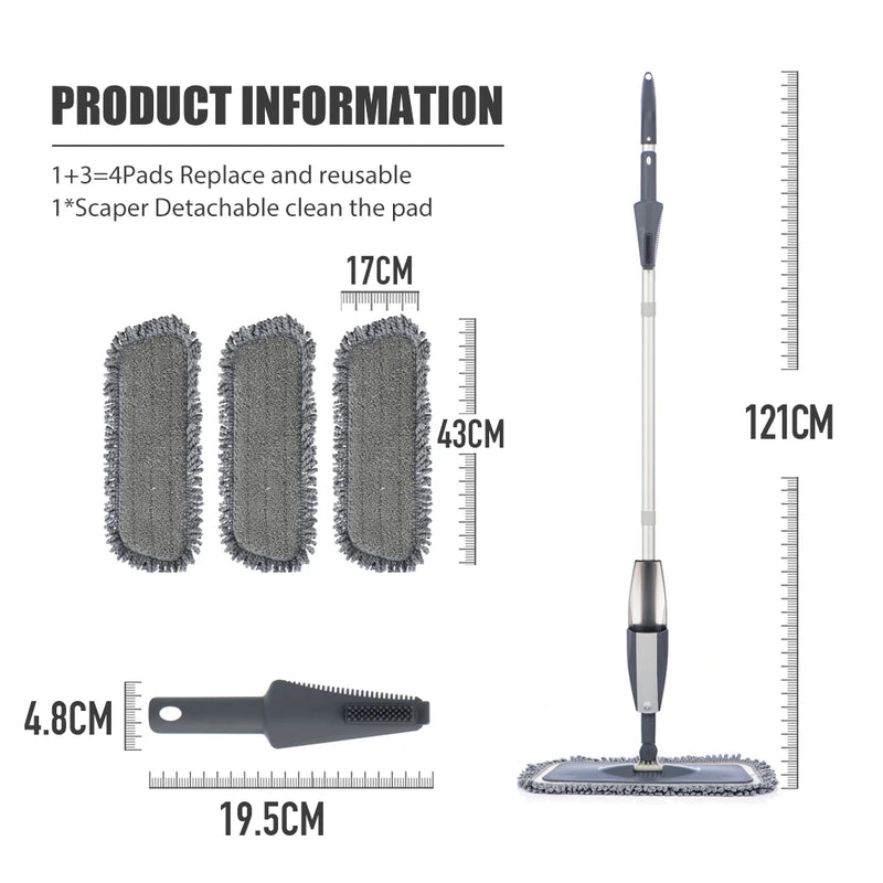 🧹 Danoz CleanSmart | MopMagic Spray Mop | 360° Rotating Handle | Reusable Microfiber Pads | Hardwood, Tile & Kitchen Floor Cleaning
