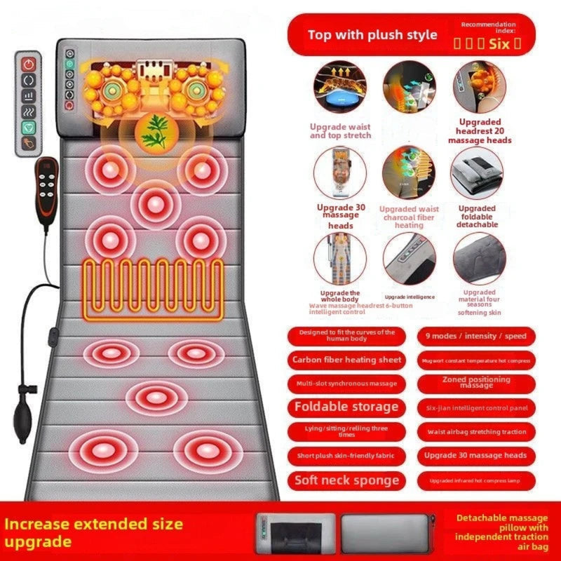 Relax head to toe with Danoz TotalBody massage mattress! This multifunctional marvel targets your shoulder, neck, waist