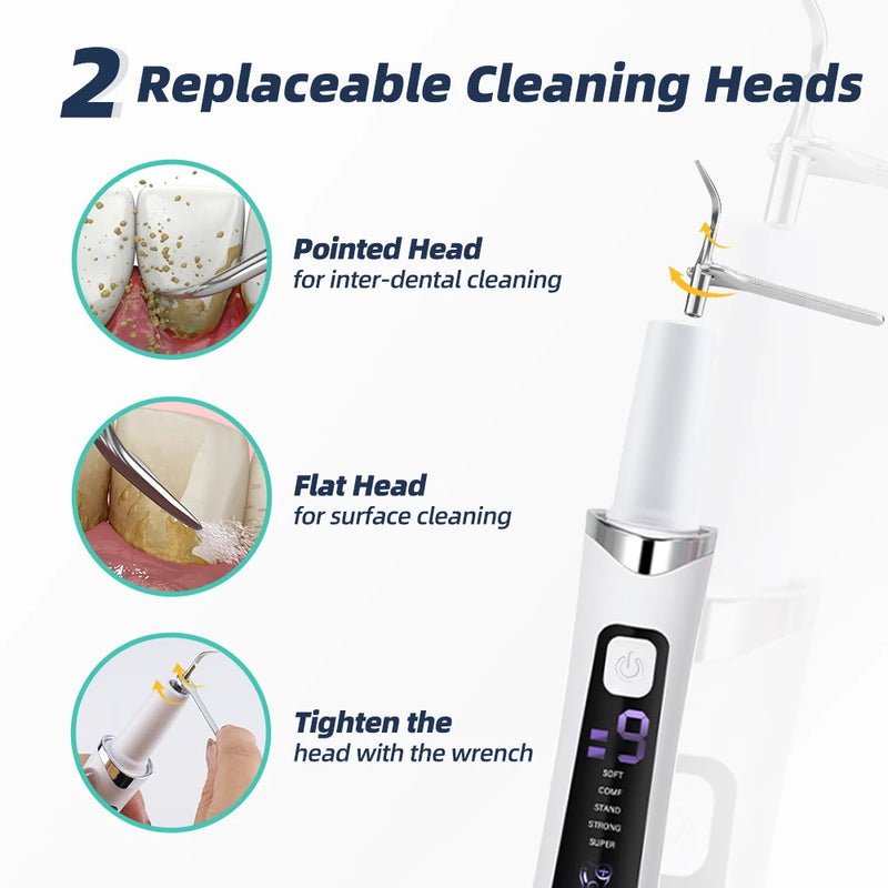 🦷 Danoz DentalSmart | Ultrasonic Plaque & Tartar Remover | 5 Cleaning Modes | 9 Intensity Levels | Smart Gum Protection | USB Rechargeable Dental Scaler