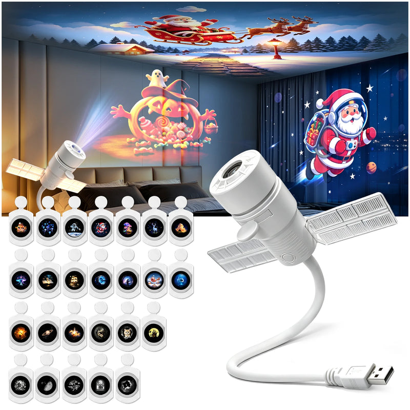 ✨ Danoz LightSmart | 2-in-1 USB Mini Galaxy Star Projector Night Light | Starry Sky & Reading Light | Multiple Slide Options | Car & Home | Adults & Kids