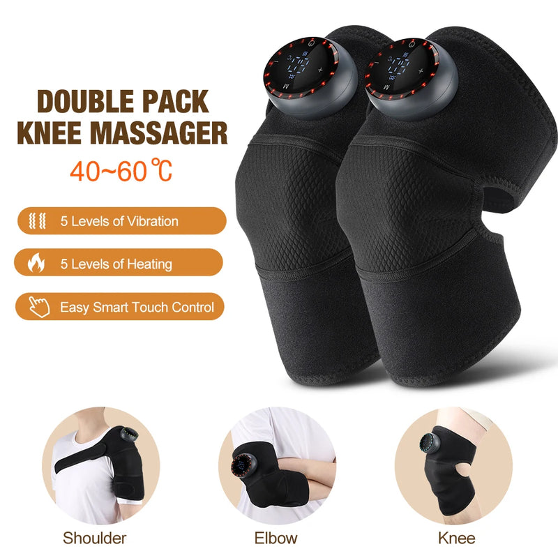 Danoz HealthSmart - USB Electric Heating Knee Massager Joint Elbow Knee Pad Shoulder Pad Vibration Knee Shoulder Massage