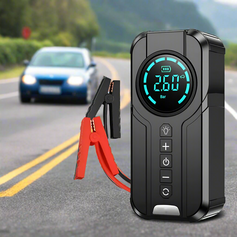 Take charge with the Exclusive Danoz Direct Car Mighty Jump/Pump Starter and Air Pump! Never get stranded with a dead battery or flat tire again!
