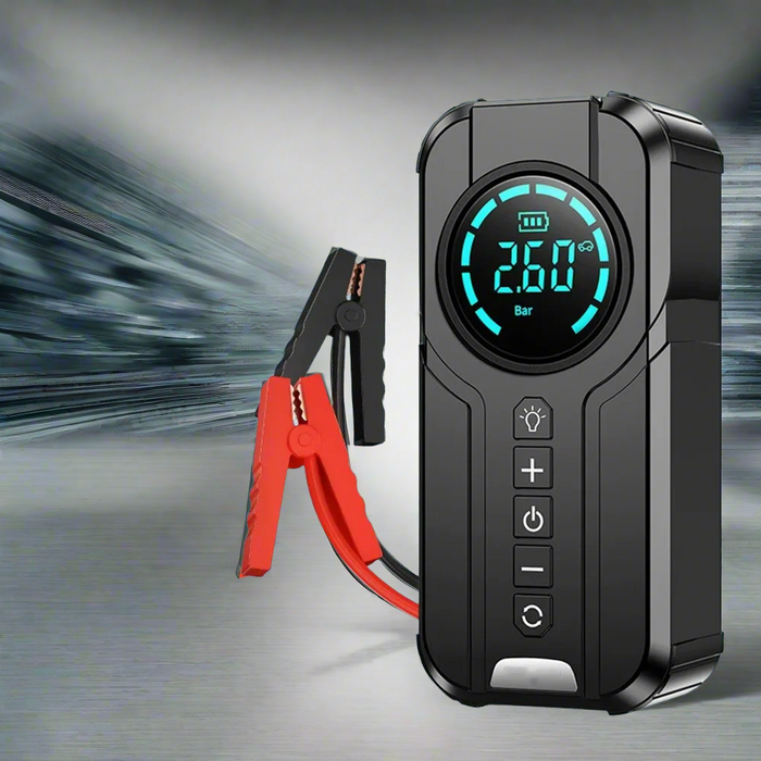 Take charge with the Exclusive Danoz Direct Car Jump Starter and Air Pump! Never get stranded with a dead battery or flat tire again