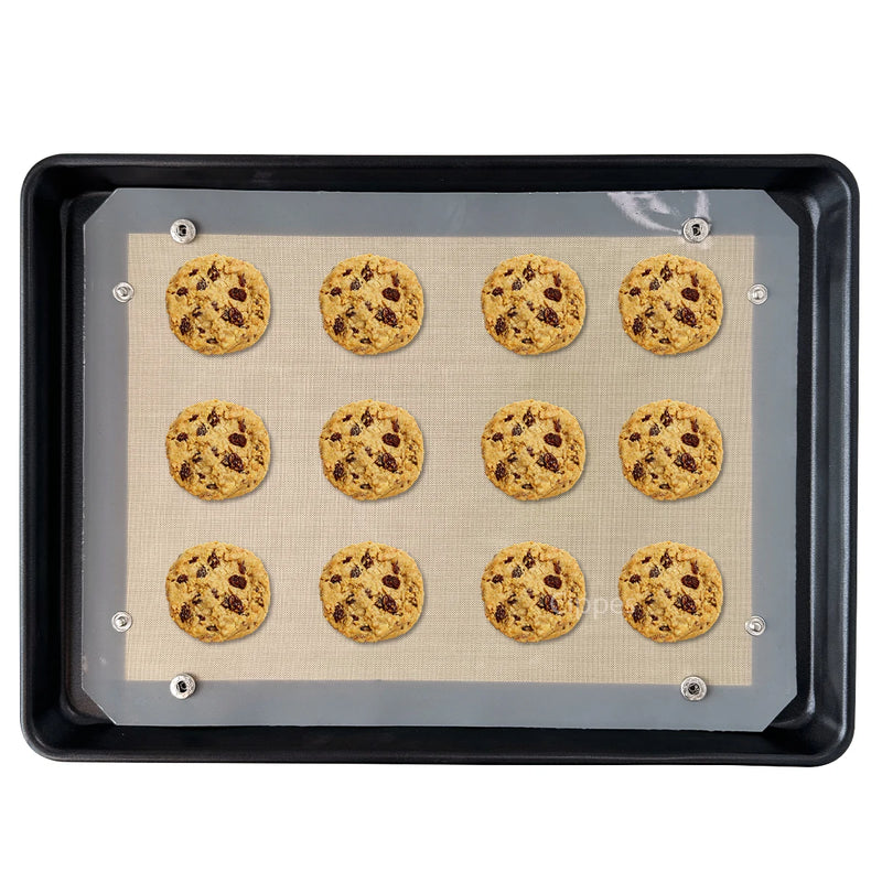 🧱 Danoz CookSmart | Cippes 2-Pack Silicone Fibre Baking Mat | 2-in-1 Baking Mat & Tray | Four-Corner Buckle | Non-Stick | Dishwasher Safe | 40×30cm | FCM & LFGB ✨