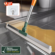 Cleaning tool with a free gift offer on a tiled floor background