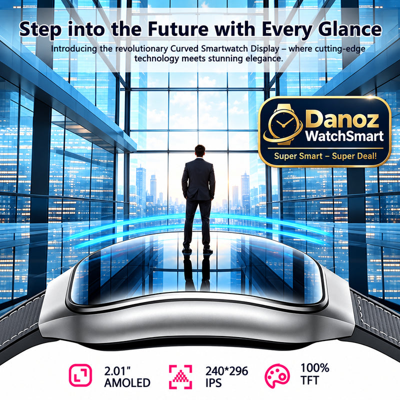⌚ Danoz WatchSmart | LAXASFIT H7 Smartwatch | 2.01” HD Curved Screen | Bluetooth Calling | Heart Rate & Health Monitor | Wireless Charging | Men & Women ✨