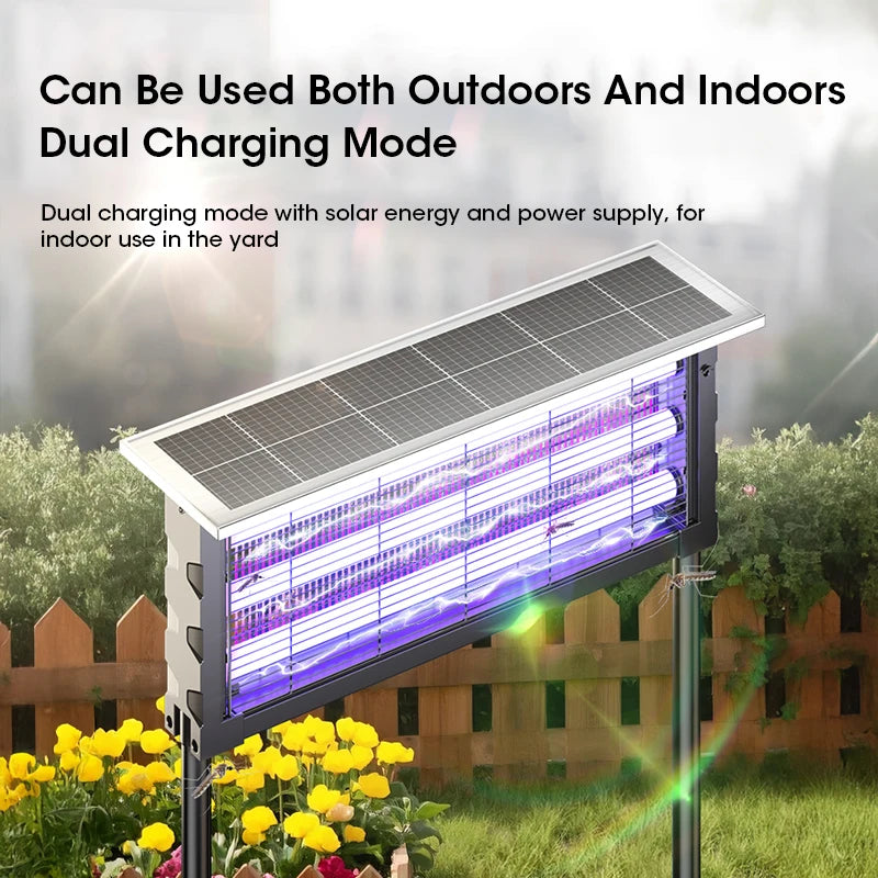 Keep your outdoor spaces mosquito-free without the hassle! with Danoz solar-powered or USB insect killer lamp harnesses the sun's energy to attract and eliminate flying pests