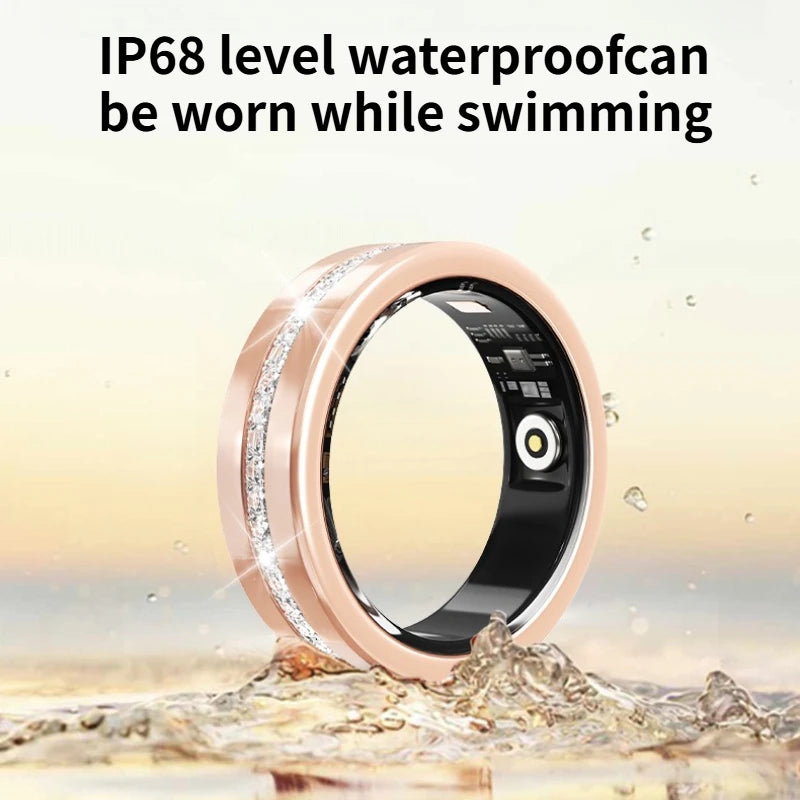 Danoz SmartRings - Diamond Smart Ring Heart Rate Monitor Waterproof Bluetooth Sleep Tracking Fitness Ring
