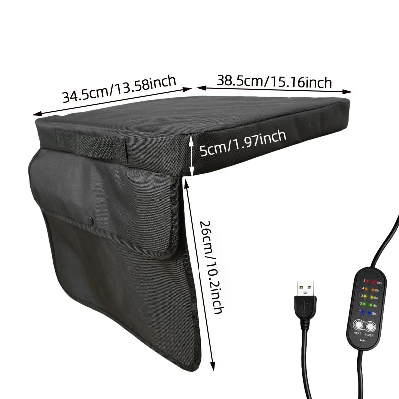 Danoz HeatingSmart - HotSeat - USB Electric Heating Seat Cushion Office Outdoor Car Chair  5-Speed Timer emperature Adjustment Electric Heating Pet Cushion