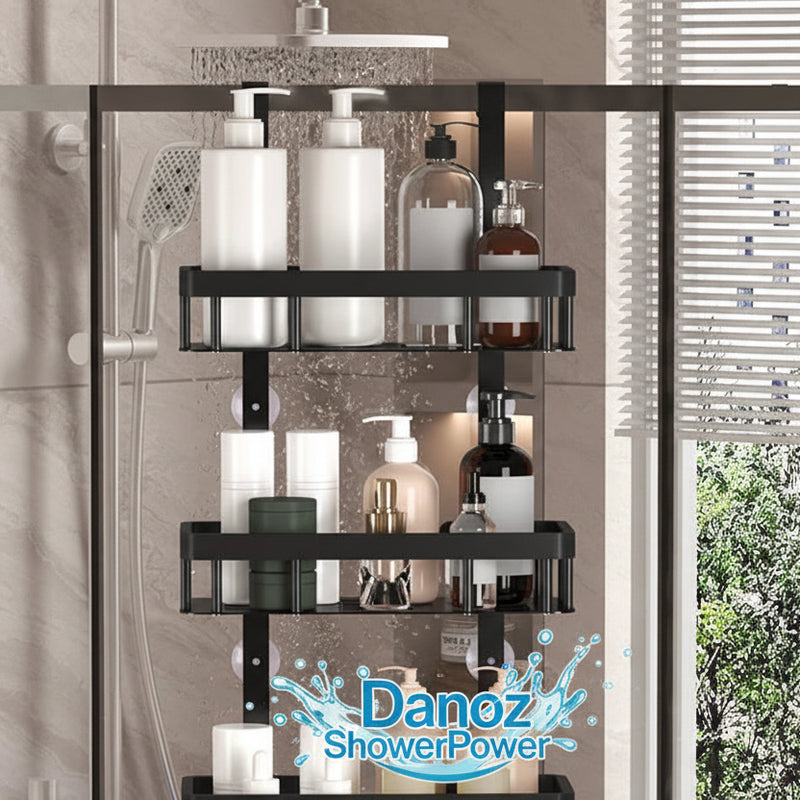 Danoz Bathrooms -  Maximize your bathroom space with this versatile shower wall-mounted storage rack. Featuring 2/3 convenient layers, it's perfect for organizing shower gels, toiletries, and bathroom essentials