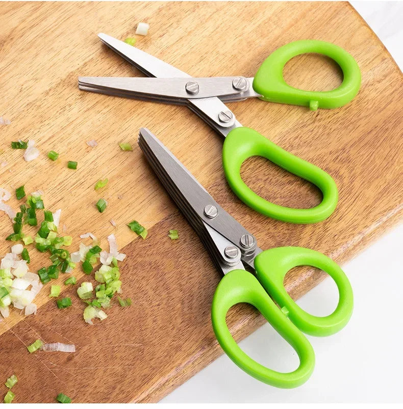 ✂️ Danoz CookSmart | Multi-Layer Stainless Steel Kitchen Scissors | 3 or 5 Blade | Herb, Scallion & Laver Cutter | Cooking Tool