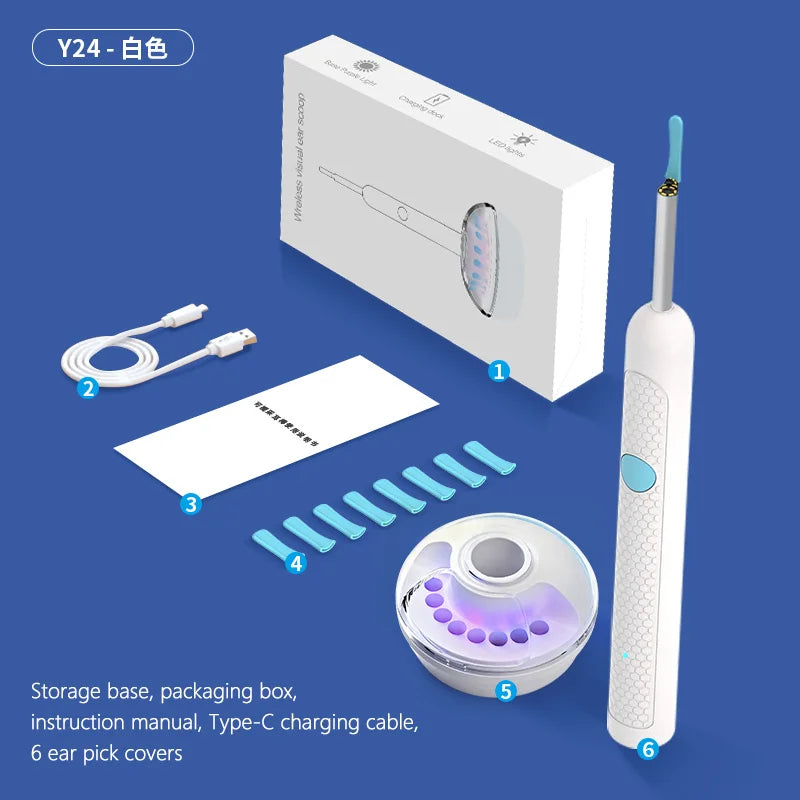 👂 Danoz EarcareSmart | Visual Ear Wax Cleaner | 5MP Camera Endoscope | Safe Earwax Removal | LED Light | White & Black | Standard & 9-Piece Sets