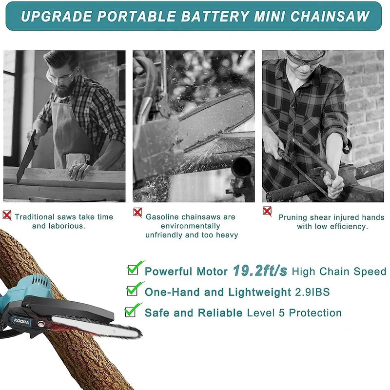 🧰 Danoz ToolSmart | FORGEKIN 6" Brushless Telescoping Pole Chainsaw | Auto Oiler | High Branch Saw | Garden Pruning | 18V Battery Compatible | No Battery or Bundle