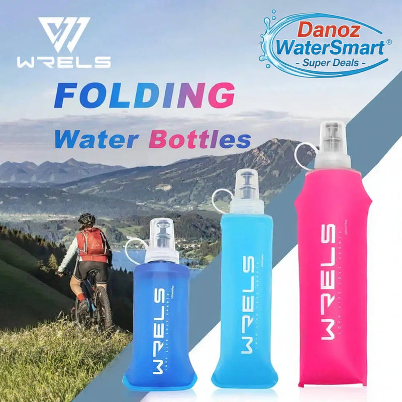 Danoz WaterSmart - 150ml/250ml/500ml Outdoor Collapsible Silicone Bite Size Water Bottle Running Camping - Buy 1 Get 1 Free!