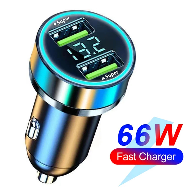 Danoz Smart - 66-250W PD Car Charger QC3.0 Fast Charge One to Six Car Cigarette Lighter Plug Car Charger Flash Charge with Digital Display - Buy 1 Get 1 Free