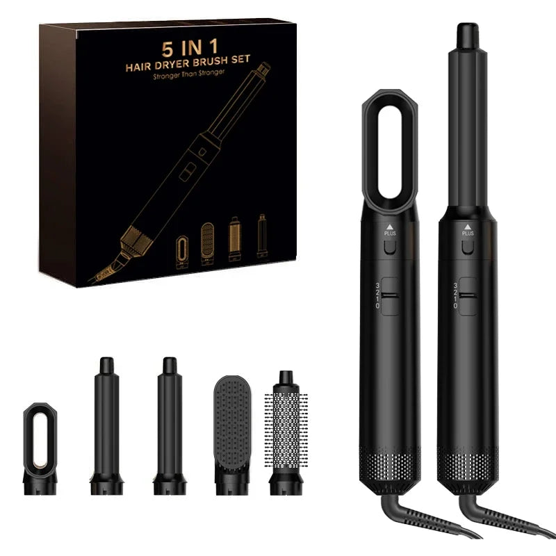 Danoz HairSmart - 5 In 1 Hair Dryer And Styler Kit With Professional Hot Air Brush Curling Iron Hair Straightener For Curling And Straightening