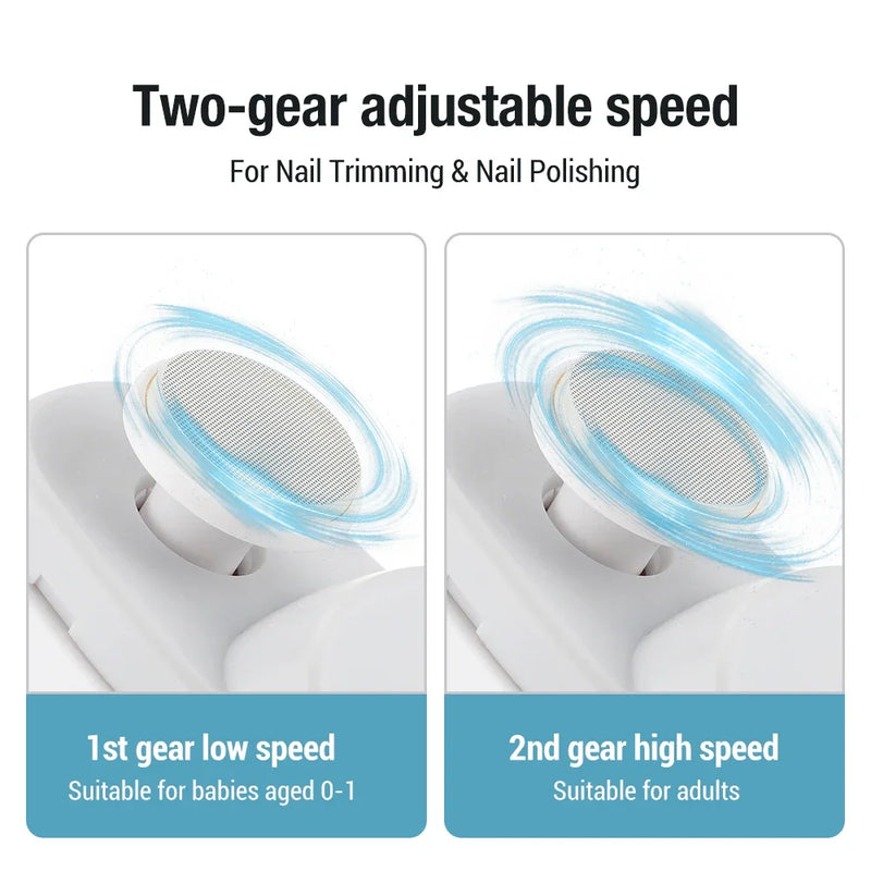 Danoz NailSmart Electric Nail Clipper 💅 | 3-in-1 Trim, Grind & Polish | Built-In LED Light | 2-Speed | Rechargeable USB-C | Safe for Babies & Adults | Nail Debris Catcher!