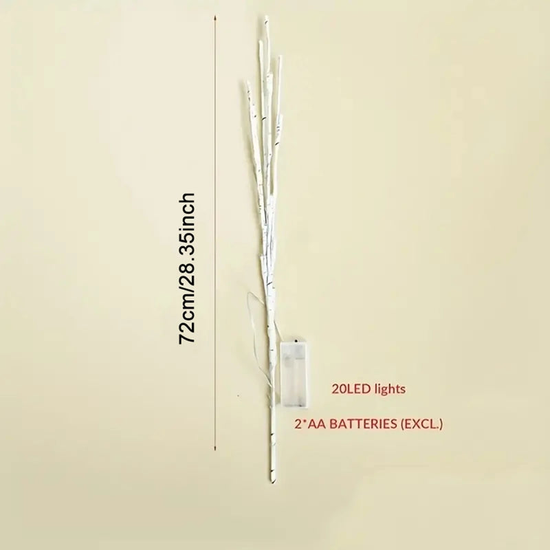 Danoz Lights - White Birch Branch Lights Battery Operated 20 LED Fairy Lights Willow Branches for Home Bedroom Inside Outdoor Decoration - Buy 1 Get 1 Free!