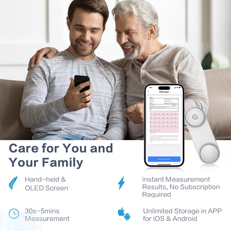 ❤️ Danoz HealthSmart | LEPU Medical ER2 Portable ECG Monitor | Instant Heart Health Check | AI-ECG Analysis | Bluetooth | Arrhythmia Screening ✨