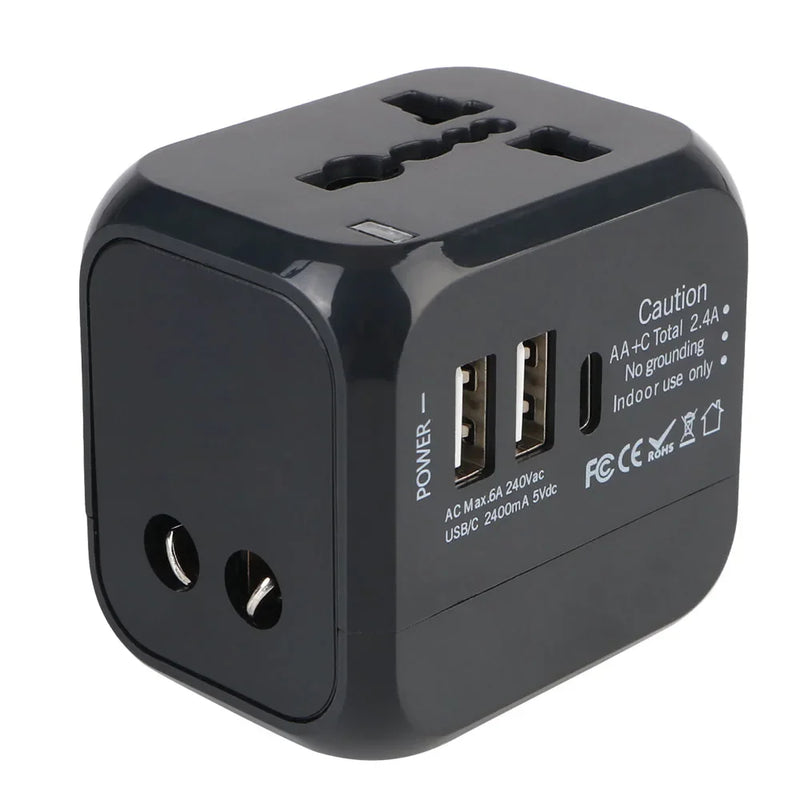 Danoz TravelSmart - All-in-One Wall Travel Charger Adapter - US EU UK AU Plugs with 2 USB & 1 Type C, Universal for Travel - Buy 1 Get 1 Free!