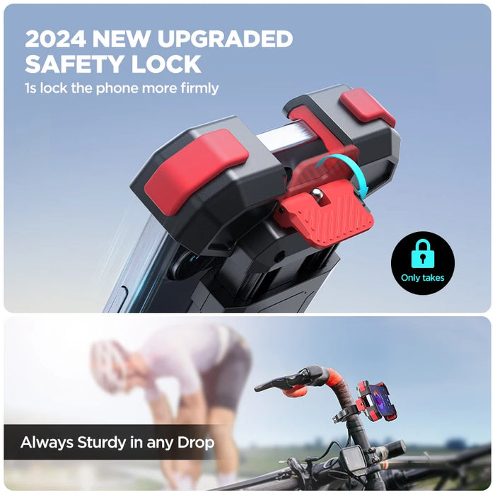 Danoz Cycles 🚴 Joyroom Bike Phone Mount Motorcycle Phone Holder Cell Holder Bicycle Scooter Handlebar Cradle Clip for iPhone