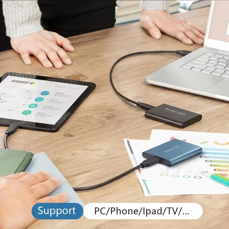 Danoz DeviceSmart - High-Speed External Hard Disk, 2TB 4TB Solid State Drive 1TB Hard Drive USB3.2/Type-C Mass Capacity Portable SSD for Laptop/PC