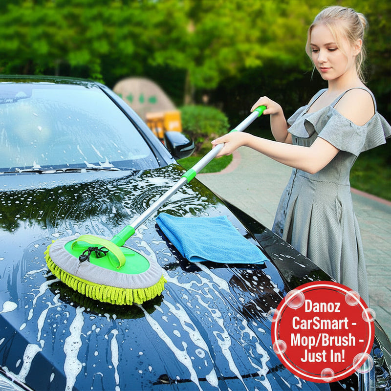 Danoz CarSmart - Car Cleaning Mop/Brush Detailing Adjustable Super absorbent Car Wash Brush Telescopic Long Handle Cleaning Mop! Super Seller!