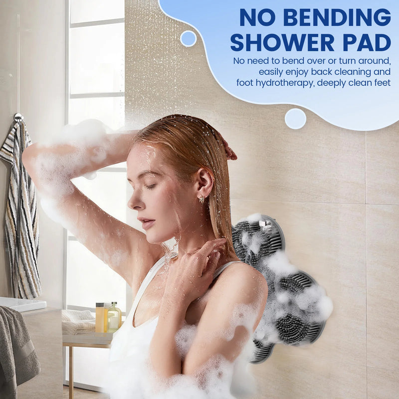 🚿 Danoz BathroomSmart | Silicone Wall-Mounted Shower Foot & Back Scrubber | Non-Slip Suction Cup | Soft Bristles | Massage Mat