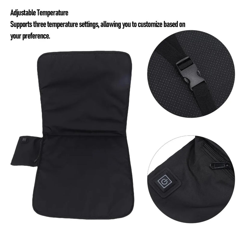 Danoz HeatingSmart HotSeat Heated Seat Cushion 🔥🪑 | Stay Toasty Wherever You Sit — Indoors or Out! | 3 Heat Settings | USB Powered | Waterproof | Seat & Back Warmth
