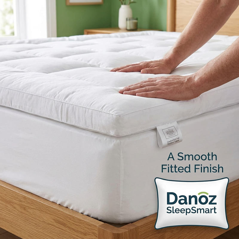 🛏️ Danoz SleepSmart | Double Fitted Pillowtop Mattress Topper | 5cm Loft & 45cm Elastic Skirt | Free Postage!