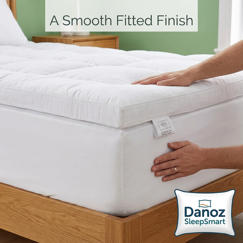 🛏️ Danoz SleepSmart | King Single Fitted Pillowtop Mattress Topper | 5cm Loft & 45cm Elastic Skirt | Free Postage!