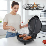 Woman using a Danoz SmartChef appliance in a kitchen